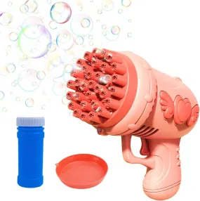 32 Holes Bubble Machine Gun for Kids Boys Girl Birthday Gifts, Portable Bubble Maker Blower with Colorful Lights for Kids Adults Outdoor Birthday Wedding Party Gift Camping Summer Toy (Red)