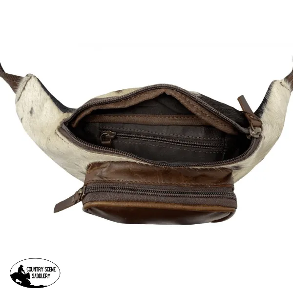 78102 Klassy Cowgirl Genuine Leather Hair on Cowhide Fringe Fanny Pack