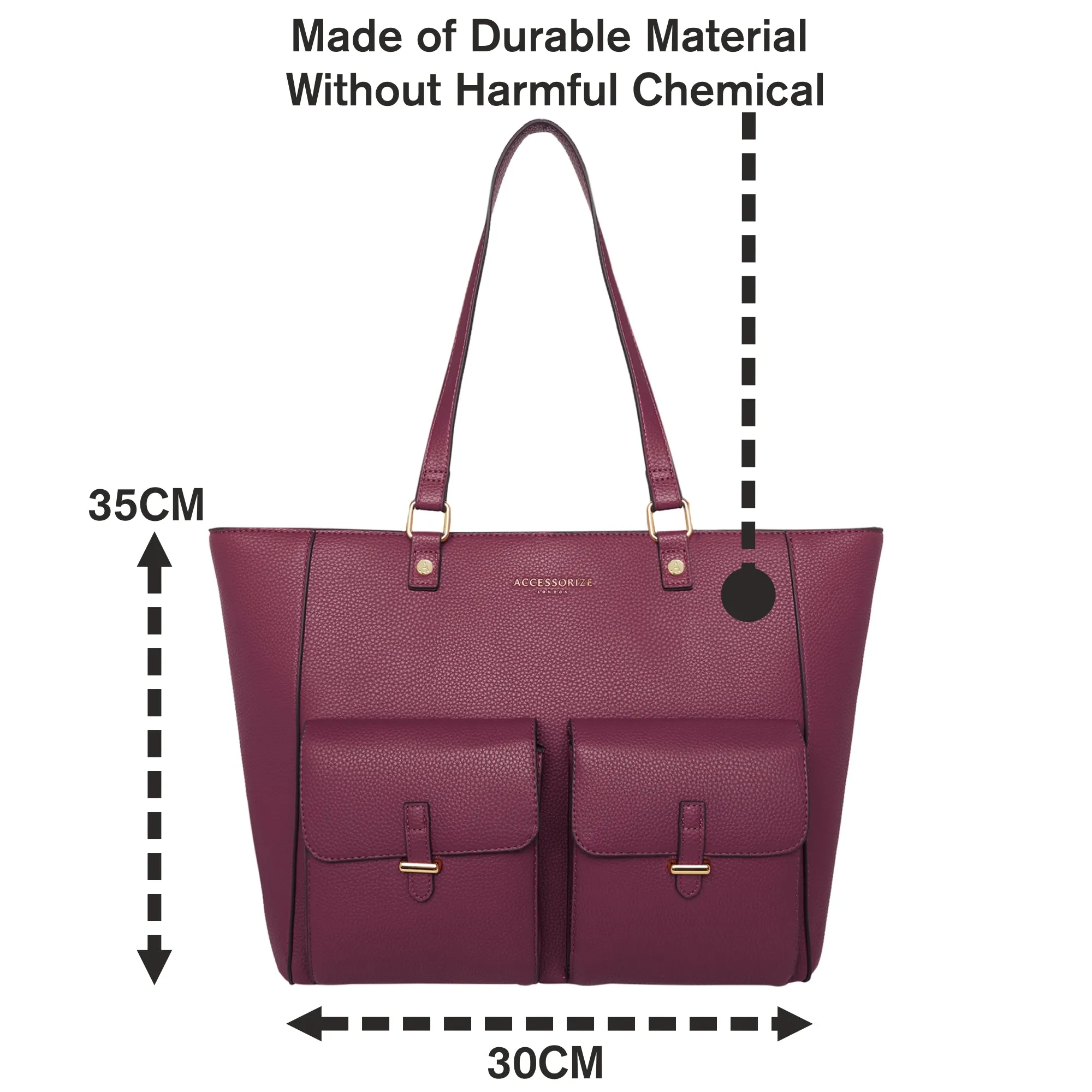 Accessorize London Women's Burgundy Dana Tote Bag