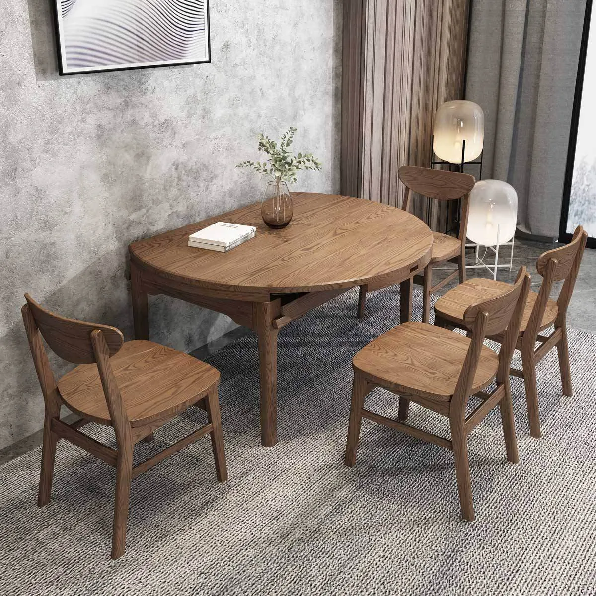 Anxo Ash Wood Extendable Wooden Dining Table