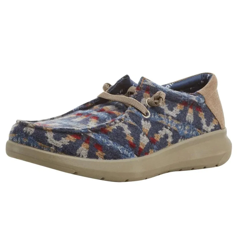 Ariat Men's Hilo Stretch Lace Blue Aztec Wooly Casual Shoe