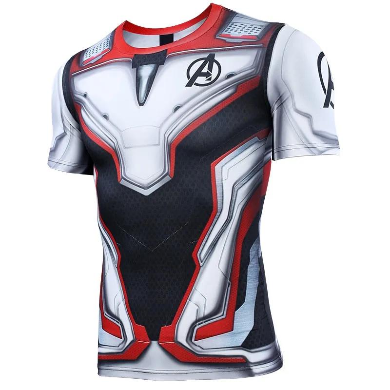 Avengers 4 Endgame 3D Short Sleeve Compression Shirt For Men