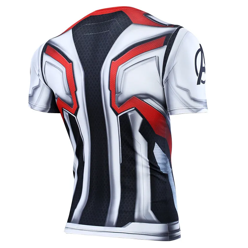 Avengers 4 Endgame 3D Short Sleeve Compression Shirt For Men