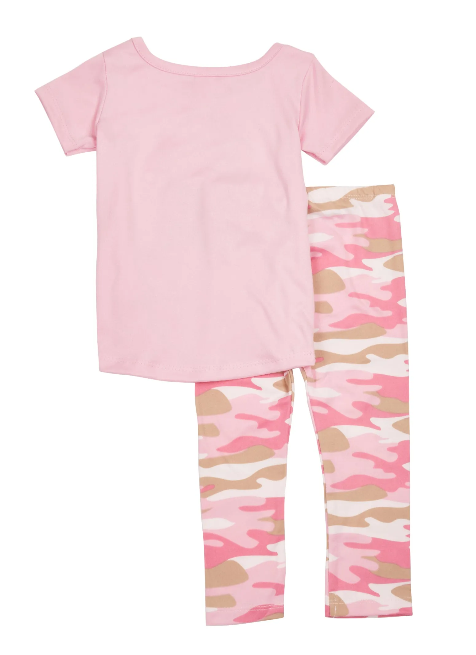 Baby Girls 0-9M Fierce Glitter Graphic Tee and Camo Leggings