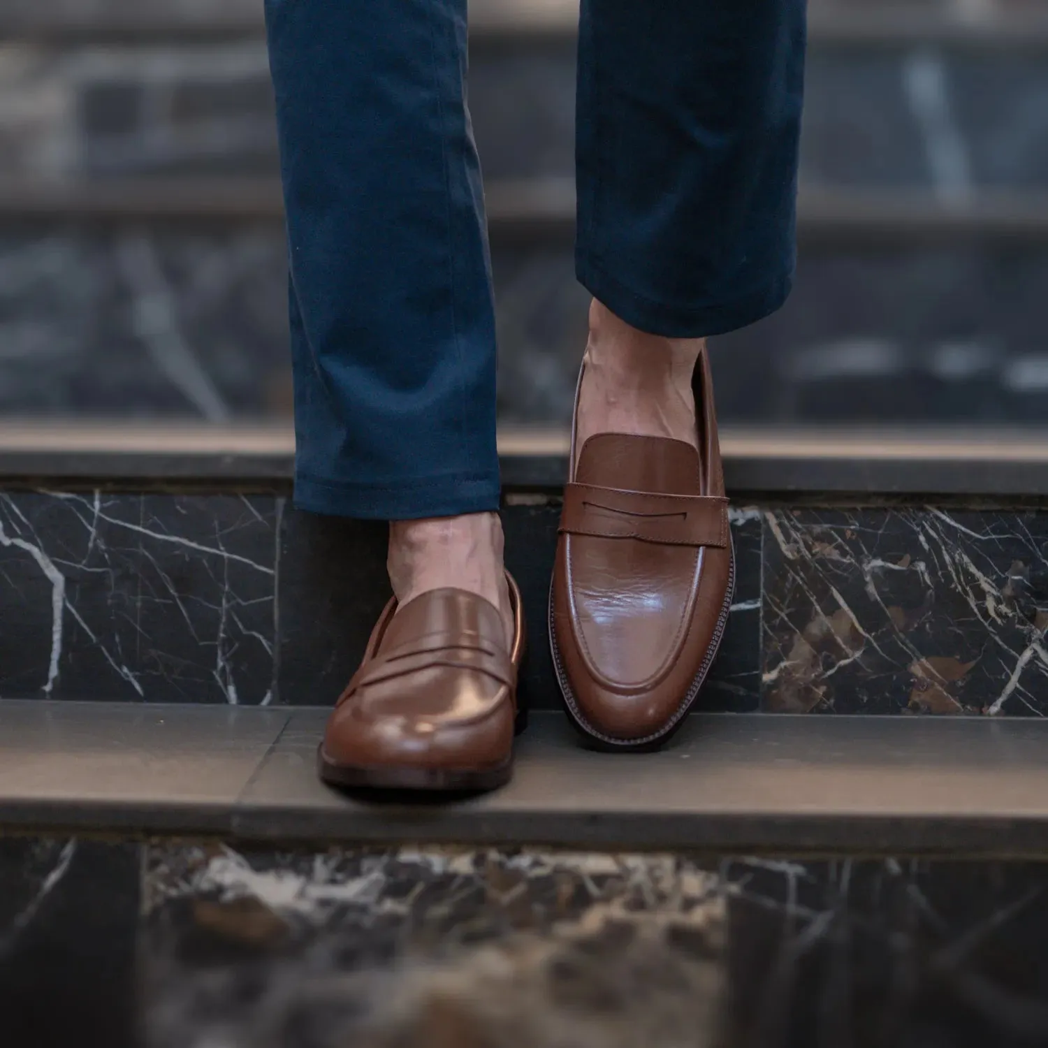 Baxton Brown Leather Loafers