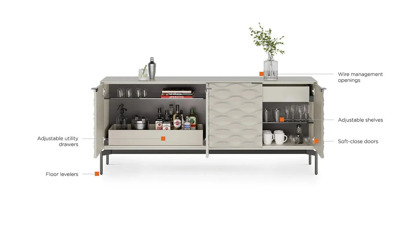 BDI Ripple 7629 4-Door Storage Credenza