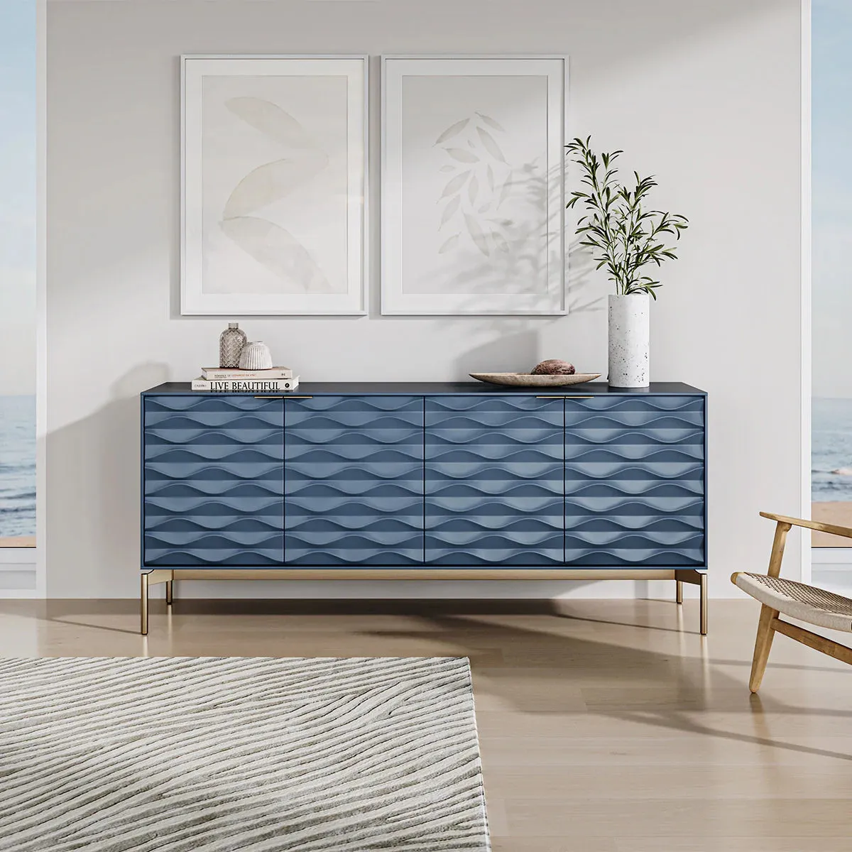 BDI Ripple 7629 4-Door Storage Credenza