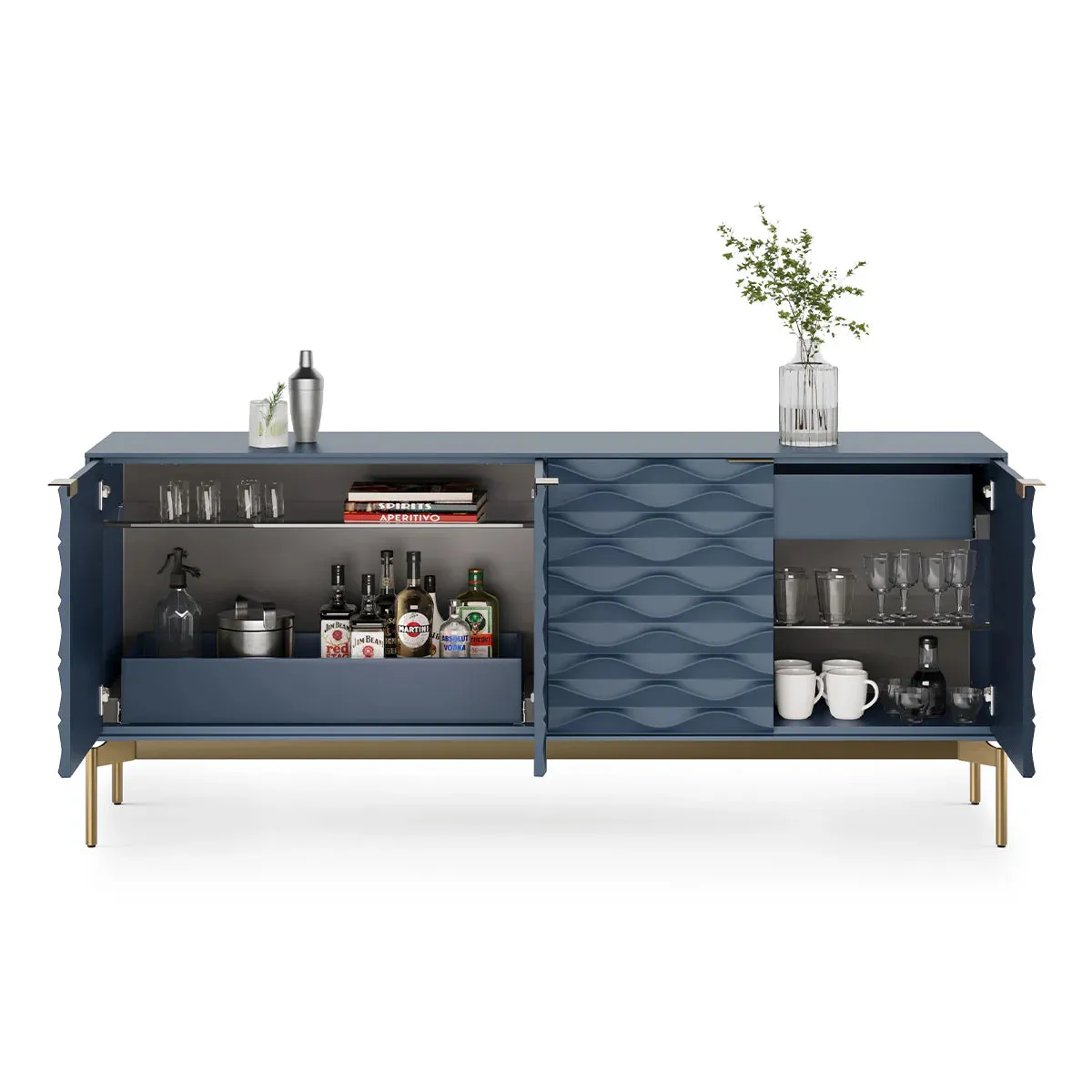 BDI Ripple 7629 4-Door Storage Credenza