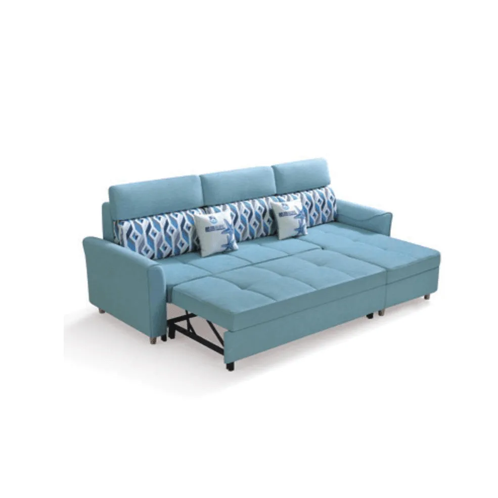 Bernice L-Shaped Fabric Storage Sofa Bed