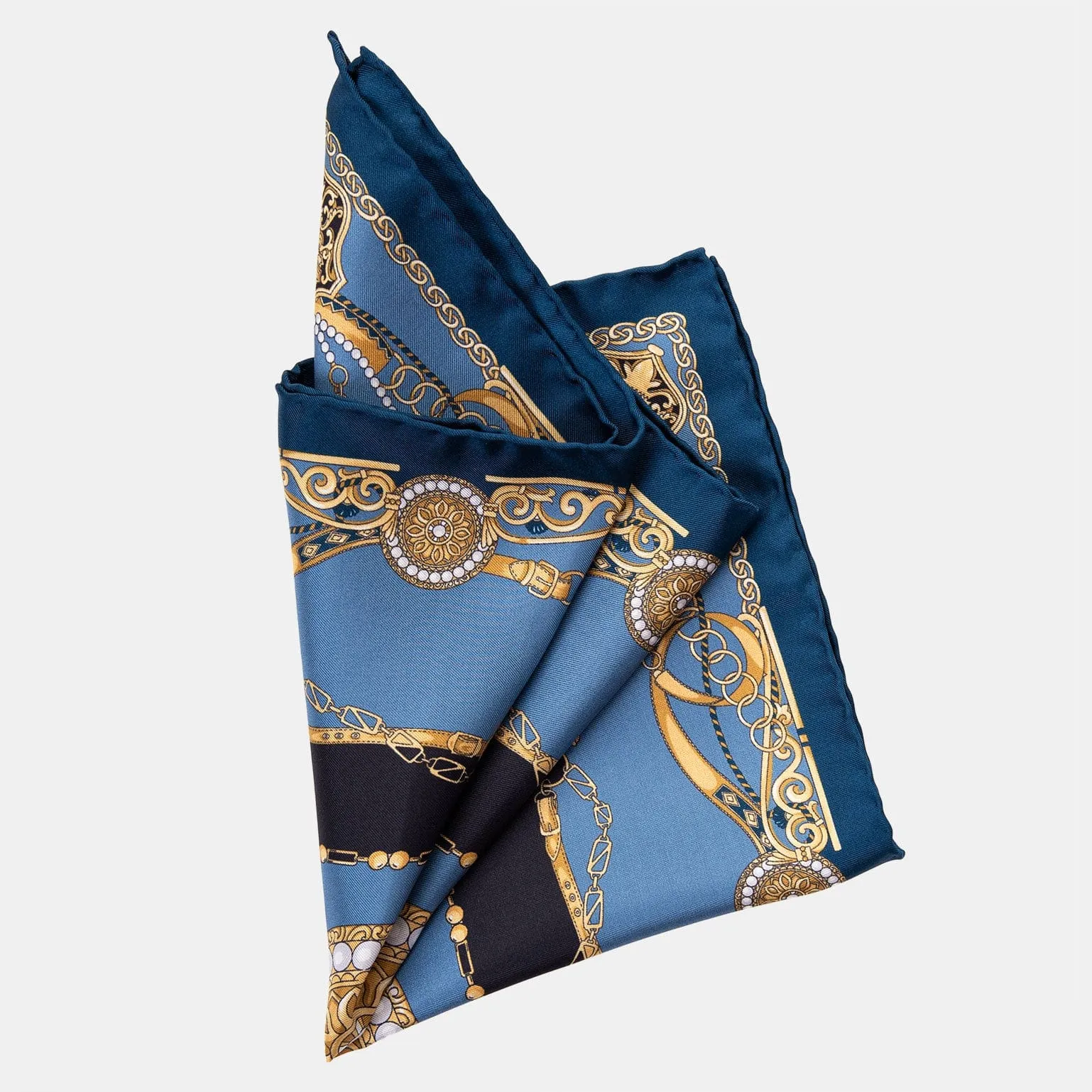 Bernini - Silk Pocket Square - Blue