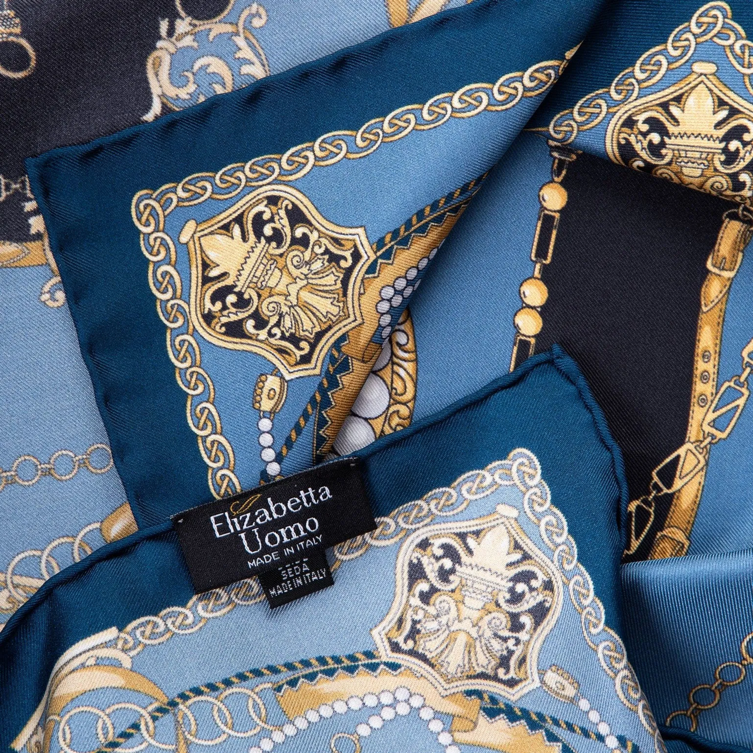 Bernini - Silk Pocket Square - Blue