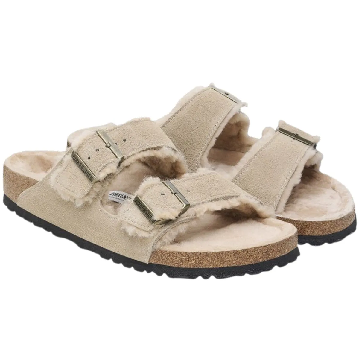 Birkenstock Women's Arizona Shearling Taupe Suede Leather