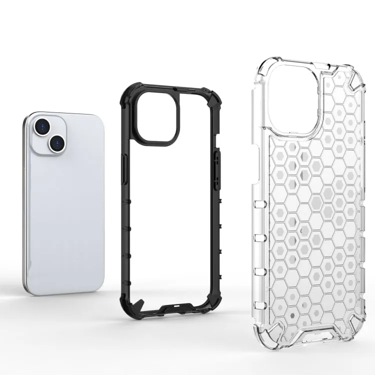 Blue Honeycomb Phone Case Compatible with iPhone 15, Slim Protective Cover Shell - Durable TPU PC Material, Scratch-Resistant, Lightweight Design, Precise Cut-Outs for Easy Access to Features, Cool