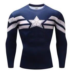 CAPTAIN AMERICA Compression Shirt for Men (Long Sleeve)