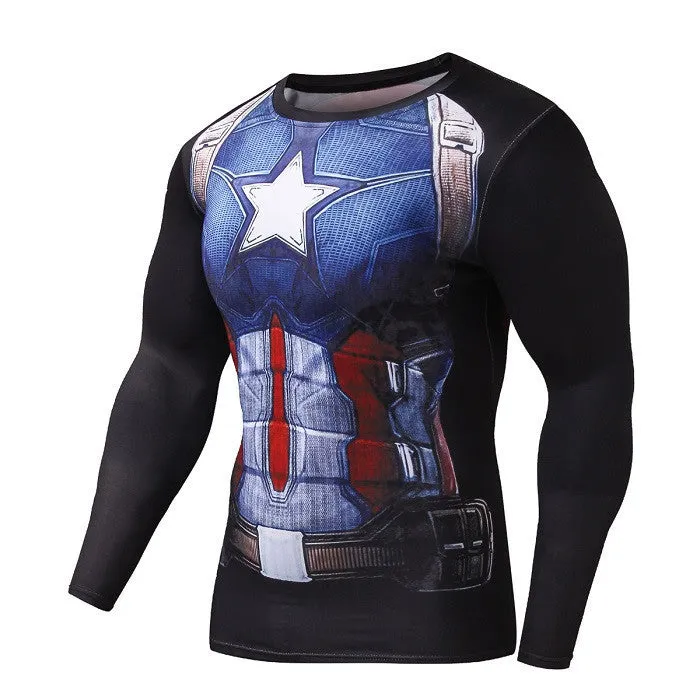 CAPTAIN AMERICA Compression Shirt for Men (Long Sleeve)