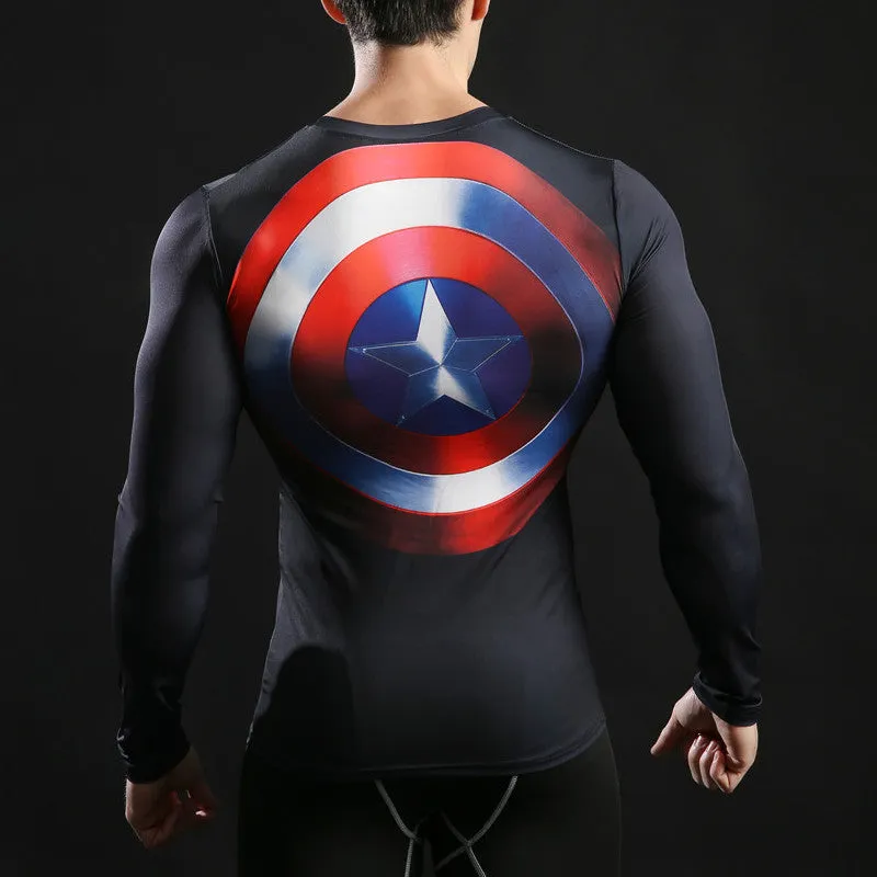 CAPTAIN AMERICA Compression Shirt for Men (Long Sleeve)