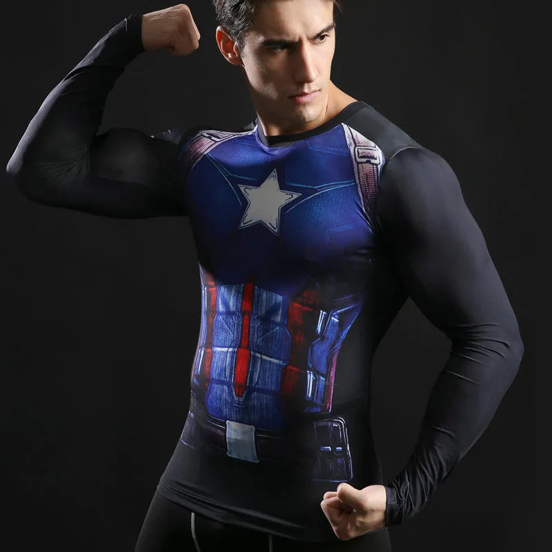 CAPTAIN AMERICA Compression Shirt for Men (Long Sleeve)