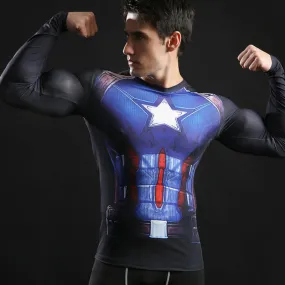 CAPTAIN AMERICA Compression Shirt for Men (Long Sleeve)