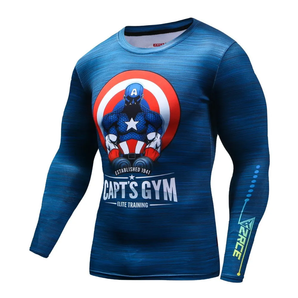 CAPTAIN GYM Compression Shirt for Men (Long Sleeve)