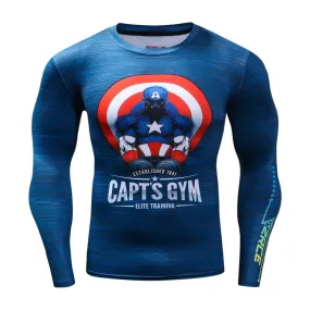 CAPTAIN GYM Compression Shirt for Men (Long Sleeve)