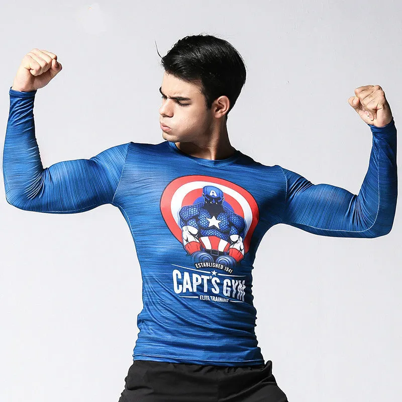 CAPTAIN GYM Compression Shirt for Men (Long Sleeve)