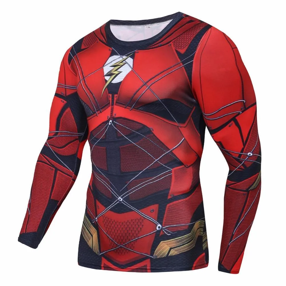 Comic FLASH Long Sleeve Compression Shirt for Men