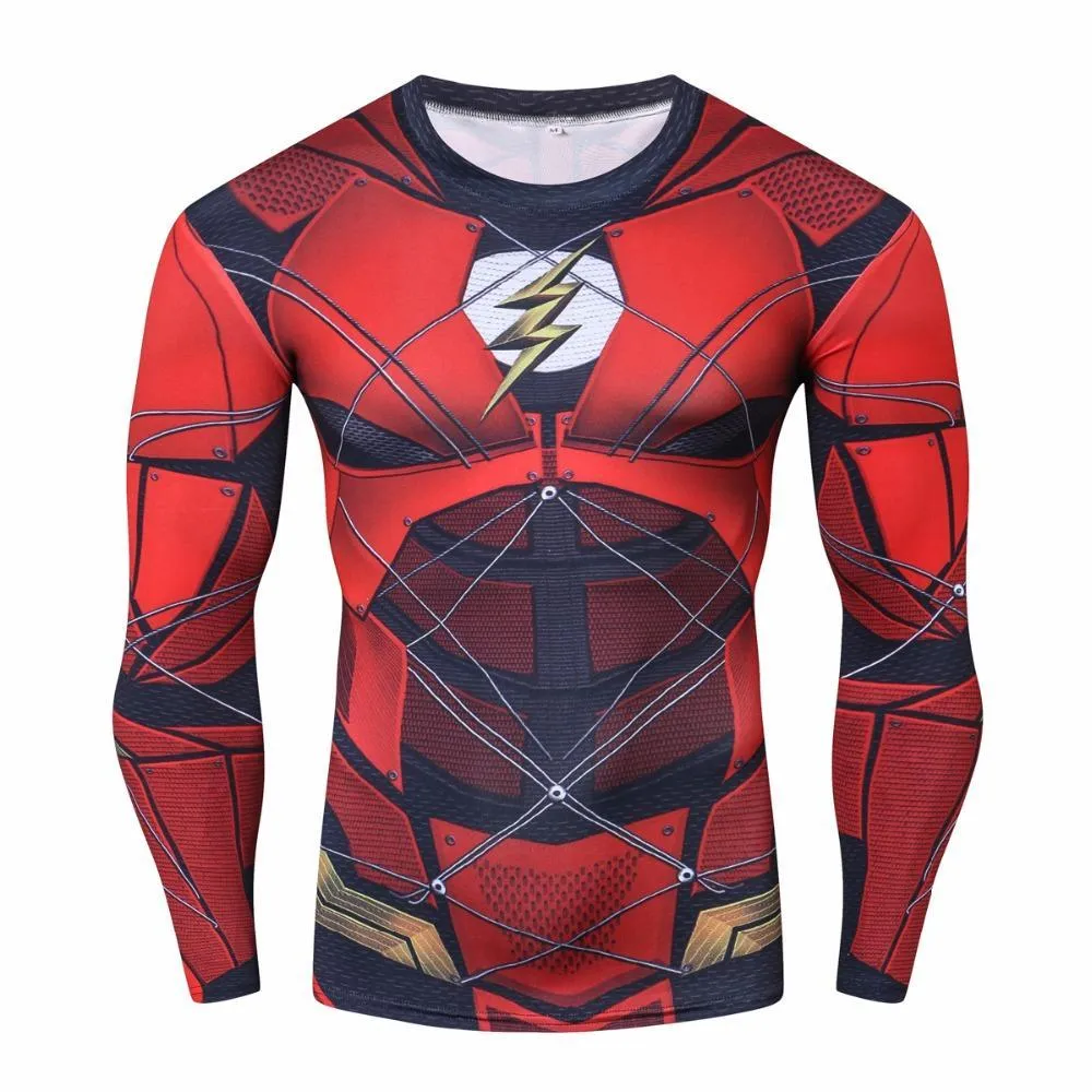 Comic FLASH Long Sleeve Compression Shirt for Men