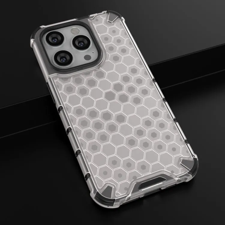 Compatible with iPhone 15 Pro Max - White Honeycomb Phone Case for Ultimate Protection | TPU PC Material, Fashionable Design, Precise Cut-Outs | Lightweight, Scratch, and Abrasion-Resistant - Easy to