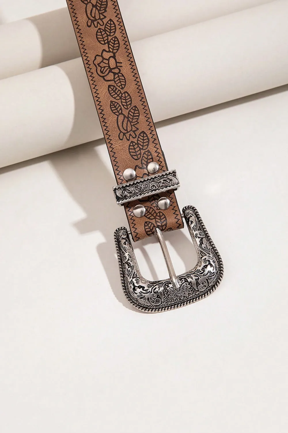 Cowgirl Light Floral PU Leather Belt.