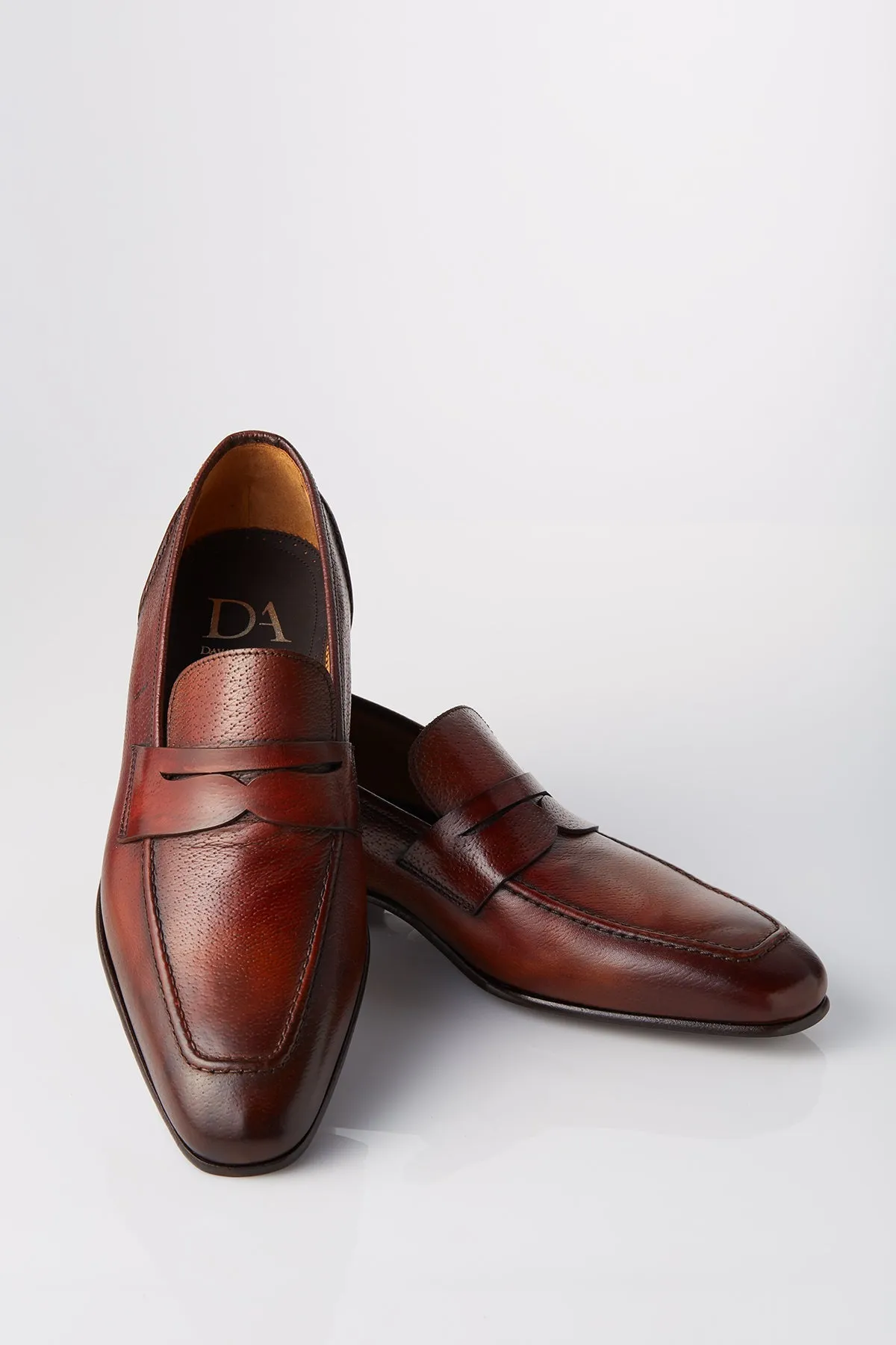 David August Leather Penny Loafer in Whiskey