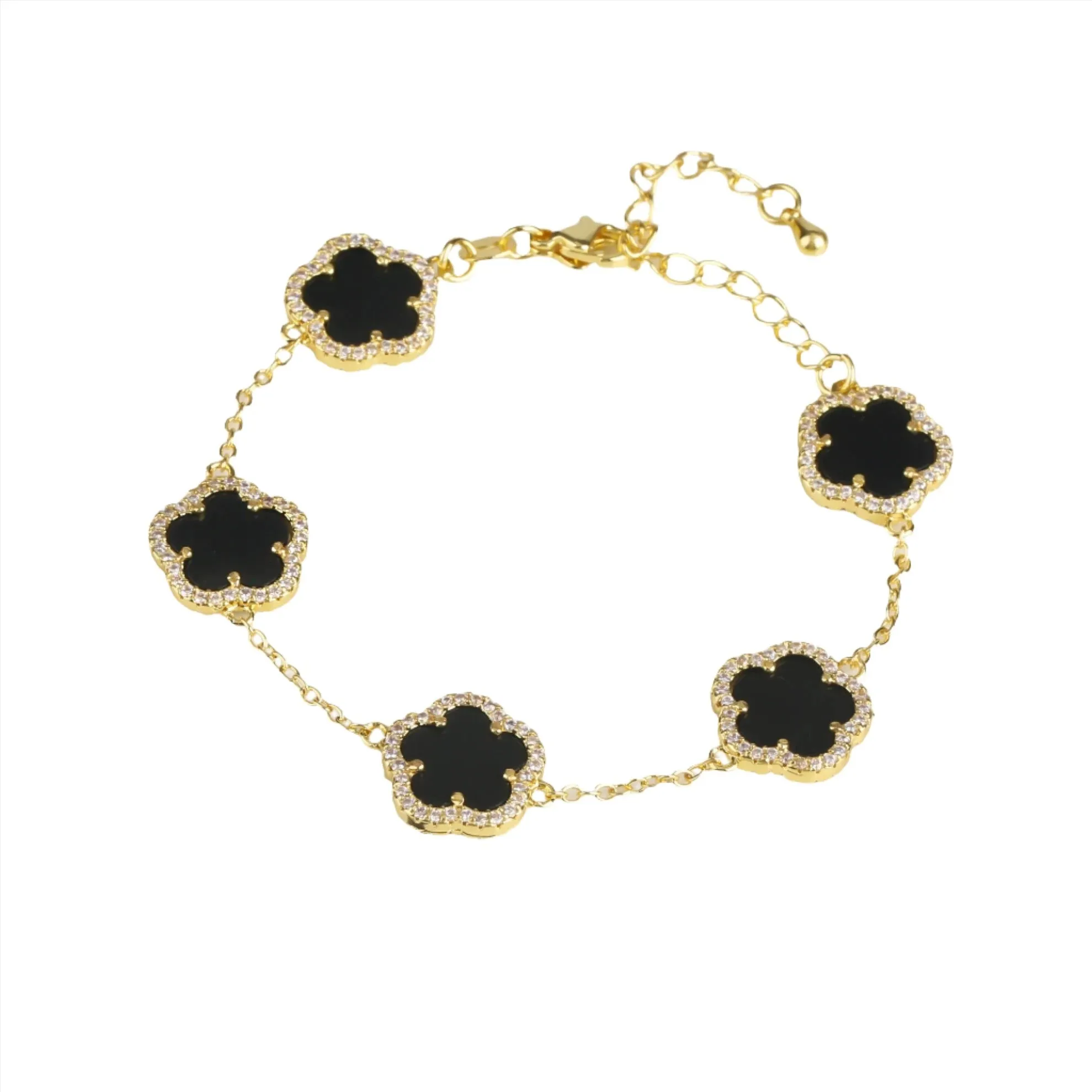 Diamond Floral Gold-Plated Jewelry