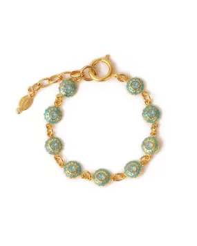 Enamel Flower Stone Bracelet