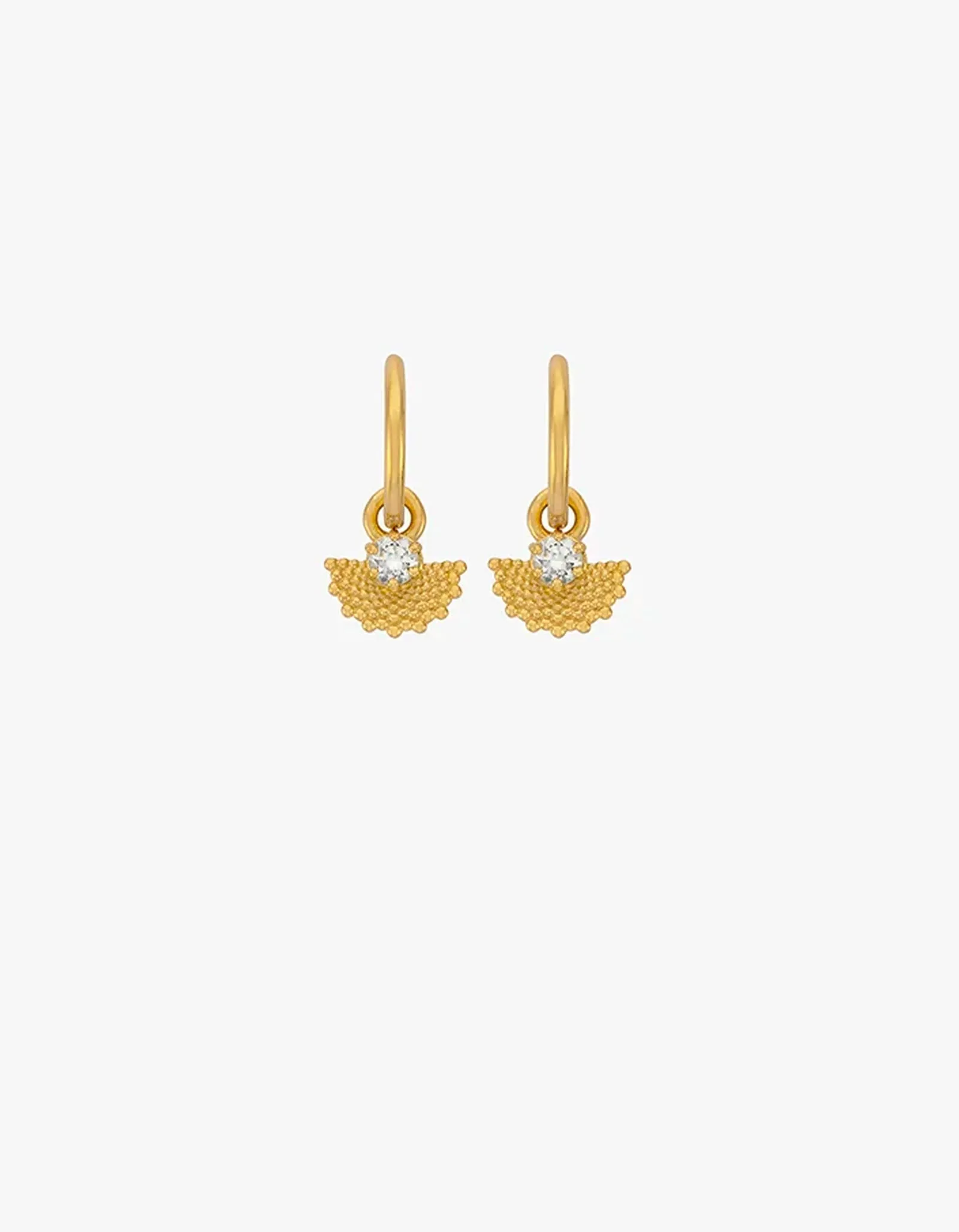 Eos Earrings - 22K Gold Plated/White Zircon