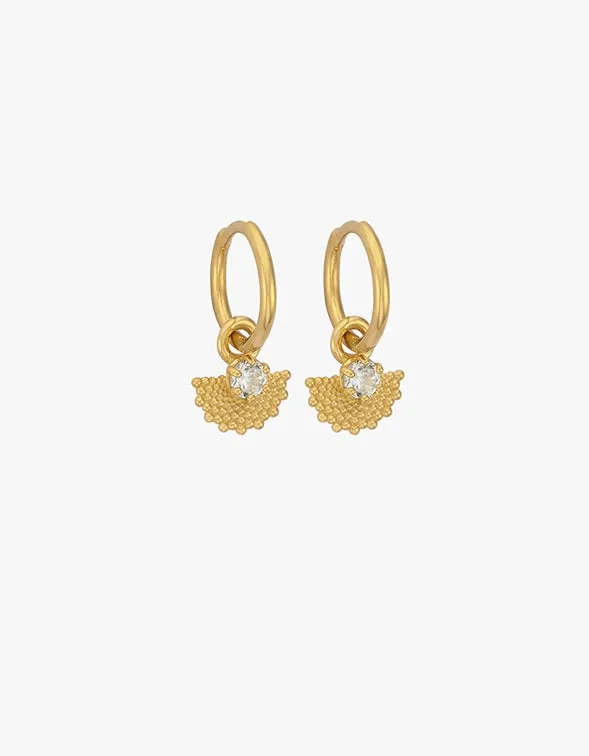 Eos Earrings - 22K Gold Plated/White Zircon