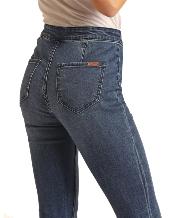 Extra Stretch High Rise Bell Bottom Jeans Rock & Roll Denim for Women