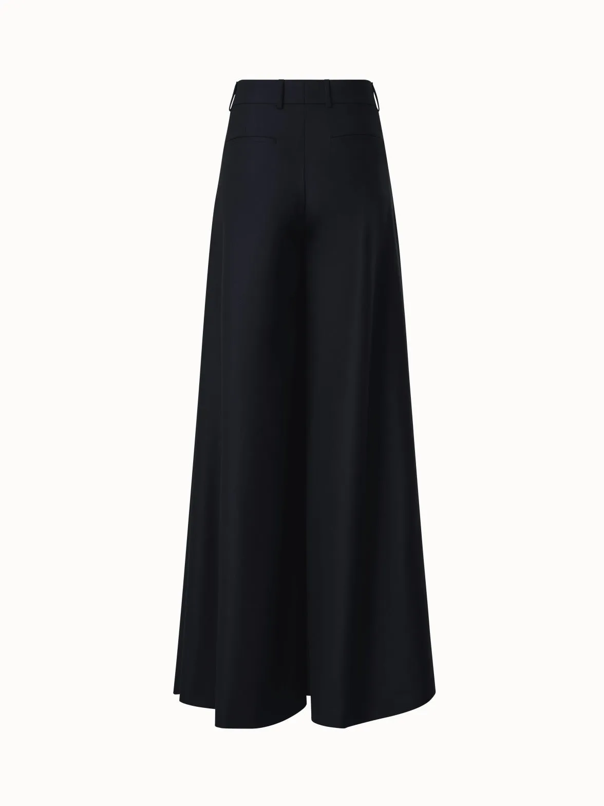 Extra Wide Palazzo Pants in Wool Gabardine