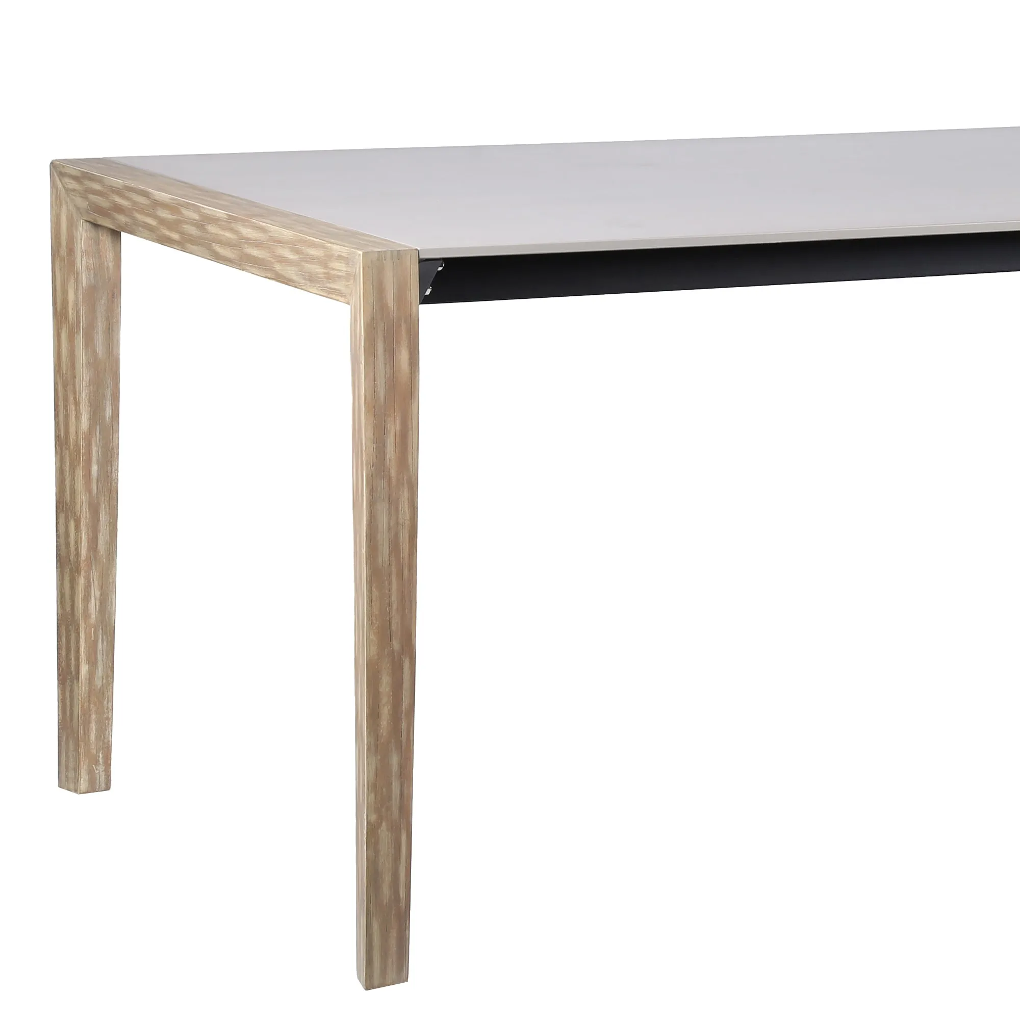 Fineline Indoor Outdoor 80 Rectangle Dining Table in Light Eucalyptus Wood and Super Stone