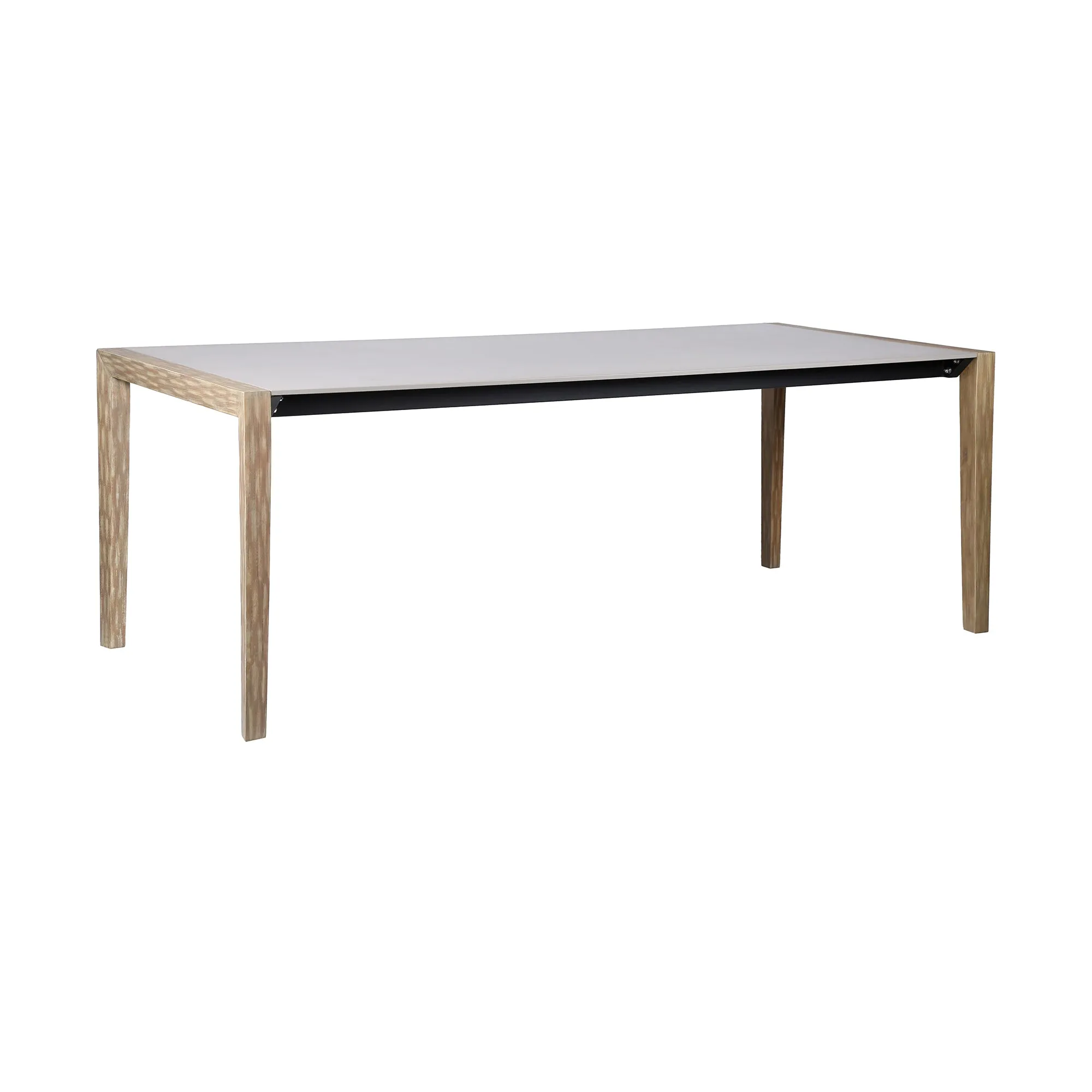 Fineline Indoor Outdoor 80 Rectangle Dining Table in Light Eucalyptus Wood and Super Stone