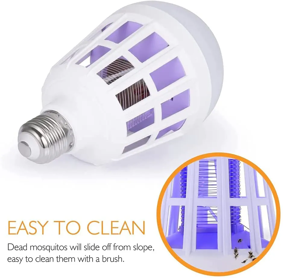 Fire Tracks Limited Bug Zapper, 2 in 1 Mosquito Killer Lamp Bug Zappers Light Bulb, Electronic Insect & Fly Killer for Home Kitchen Indoor Outdoor Patio Backyard - 110V E26/E27