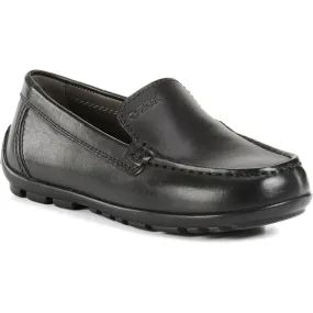 Geox Boy's JFast NEW Black Leather Loafer (Sizes 35-41)