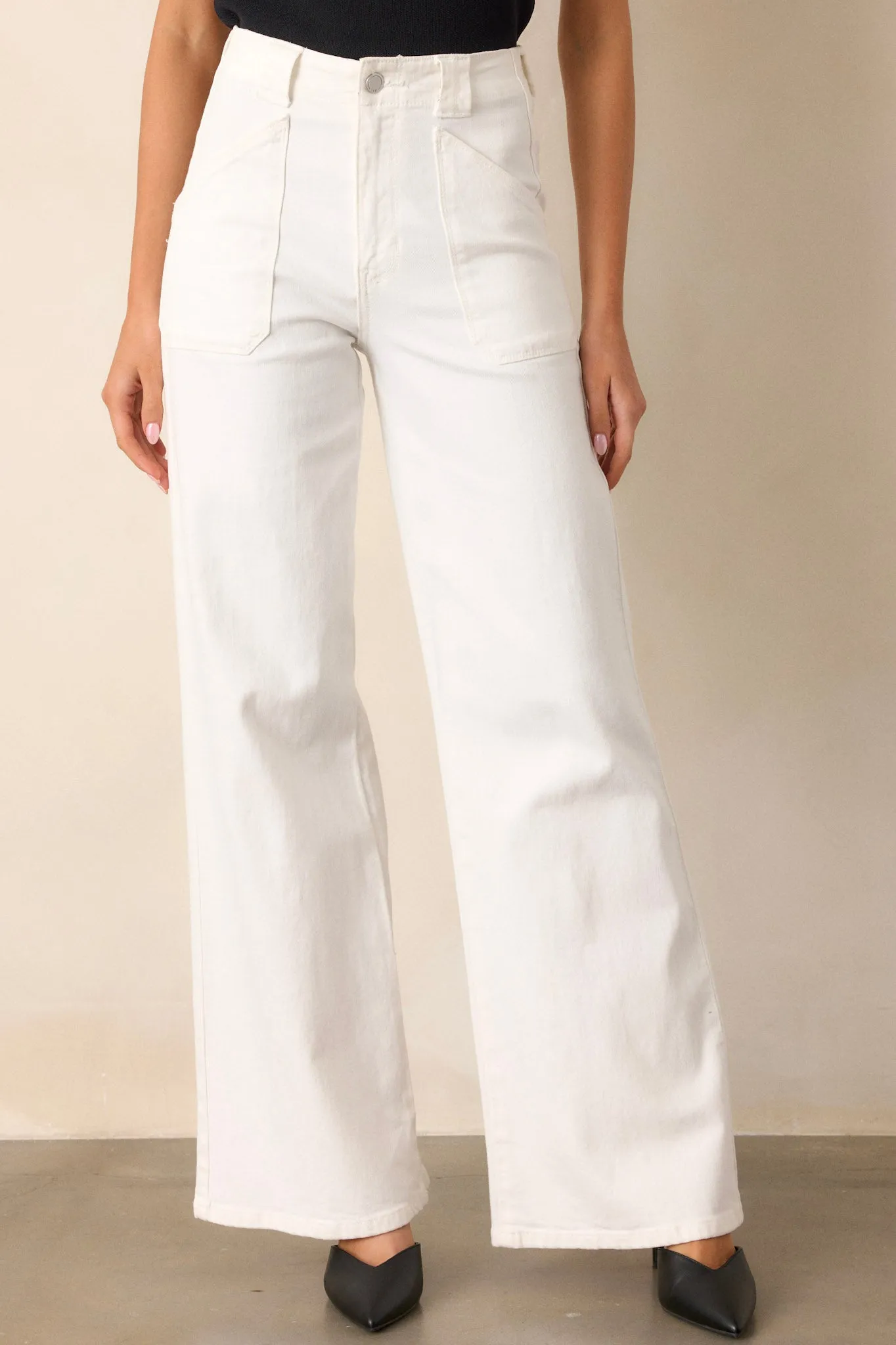 Hazy Days White Wide Leg Jeans