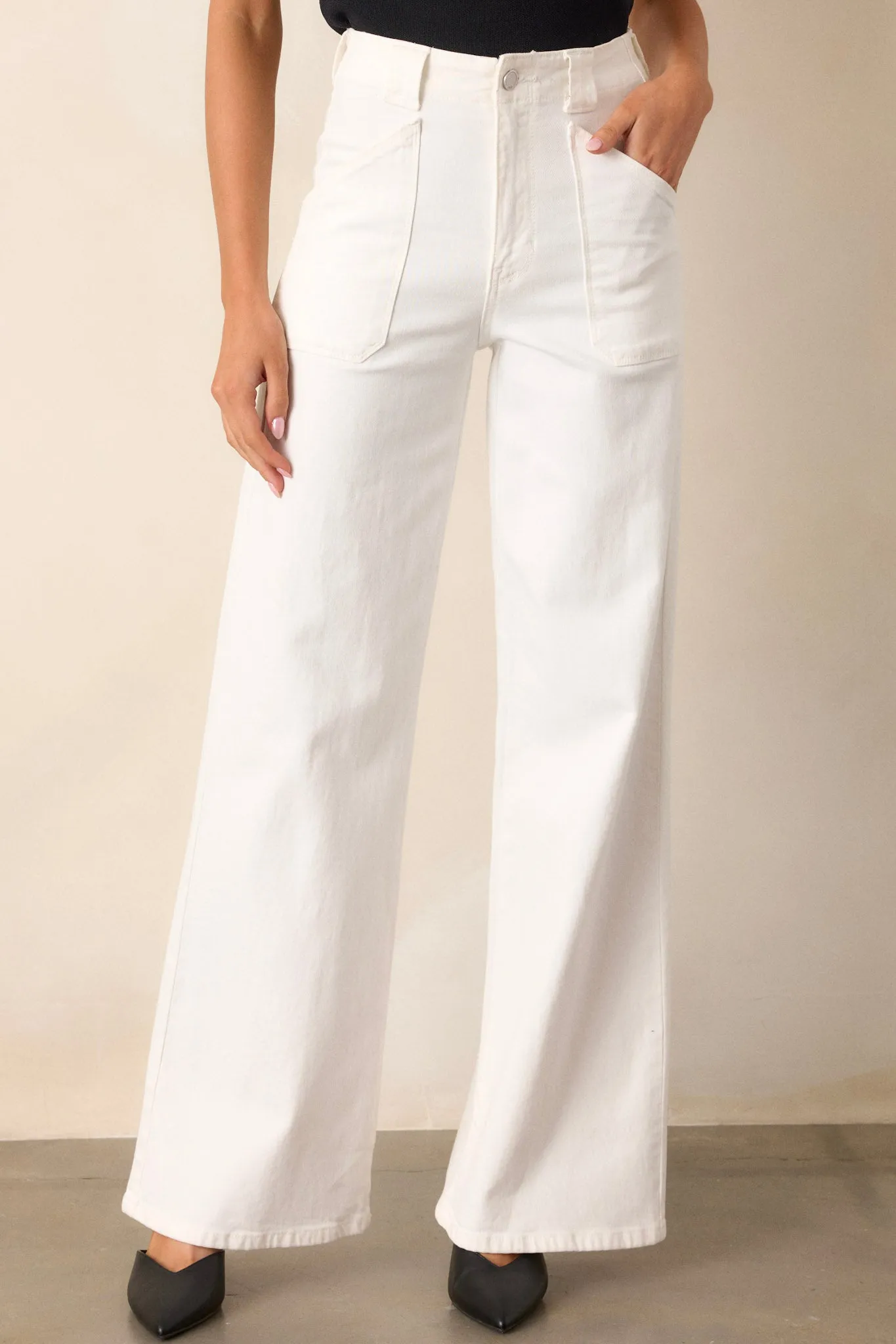 Hazy Days White Wide Leg Jeans