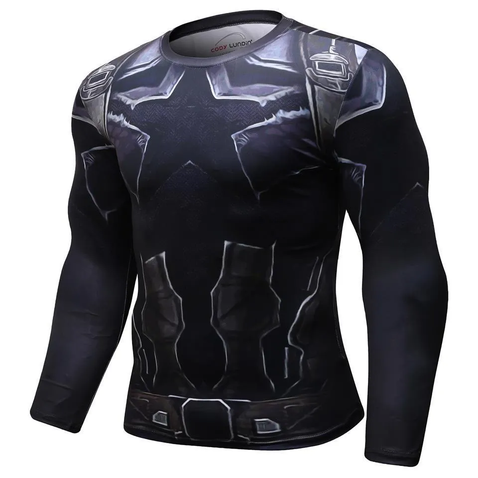 Infinity War Captain America Long Sleeve Compression Shirt for Men