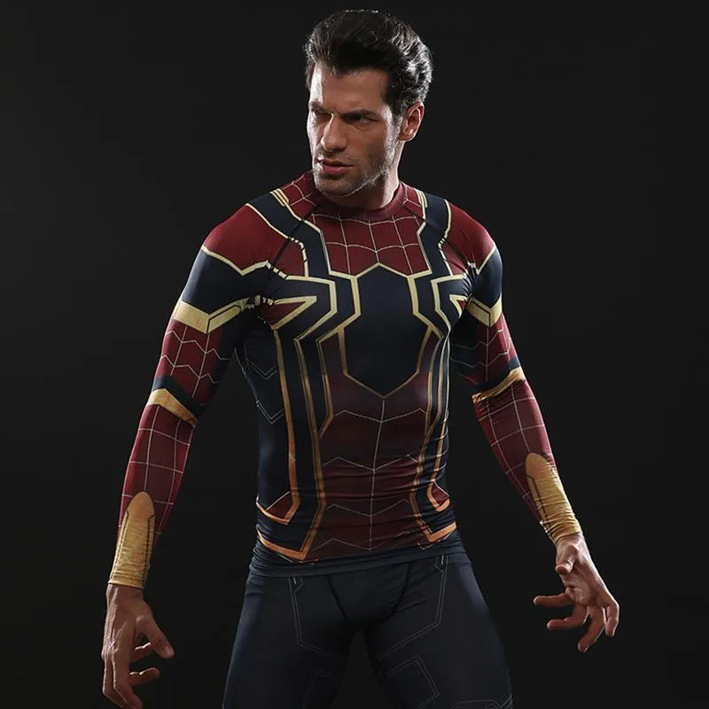 Infinity War SPIDERMAN Long Sleeve Compression Shirt for Men