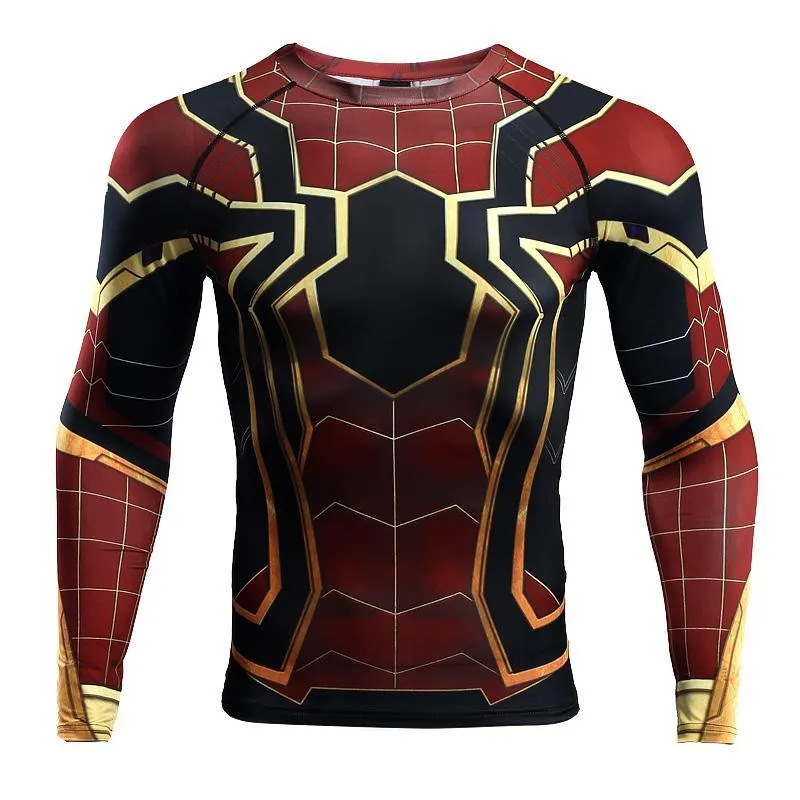 Infinity War SPIDERMAN Long Sleeve Compression Shirt for Men