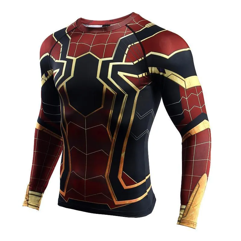 Infinity War SPIDERMAN Long Sleeve Compression Shirt for Men