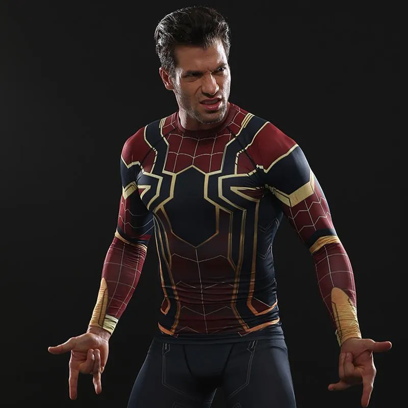 Infinity War SPIDERMAN Long Sleeve Compression Shirt for Men