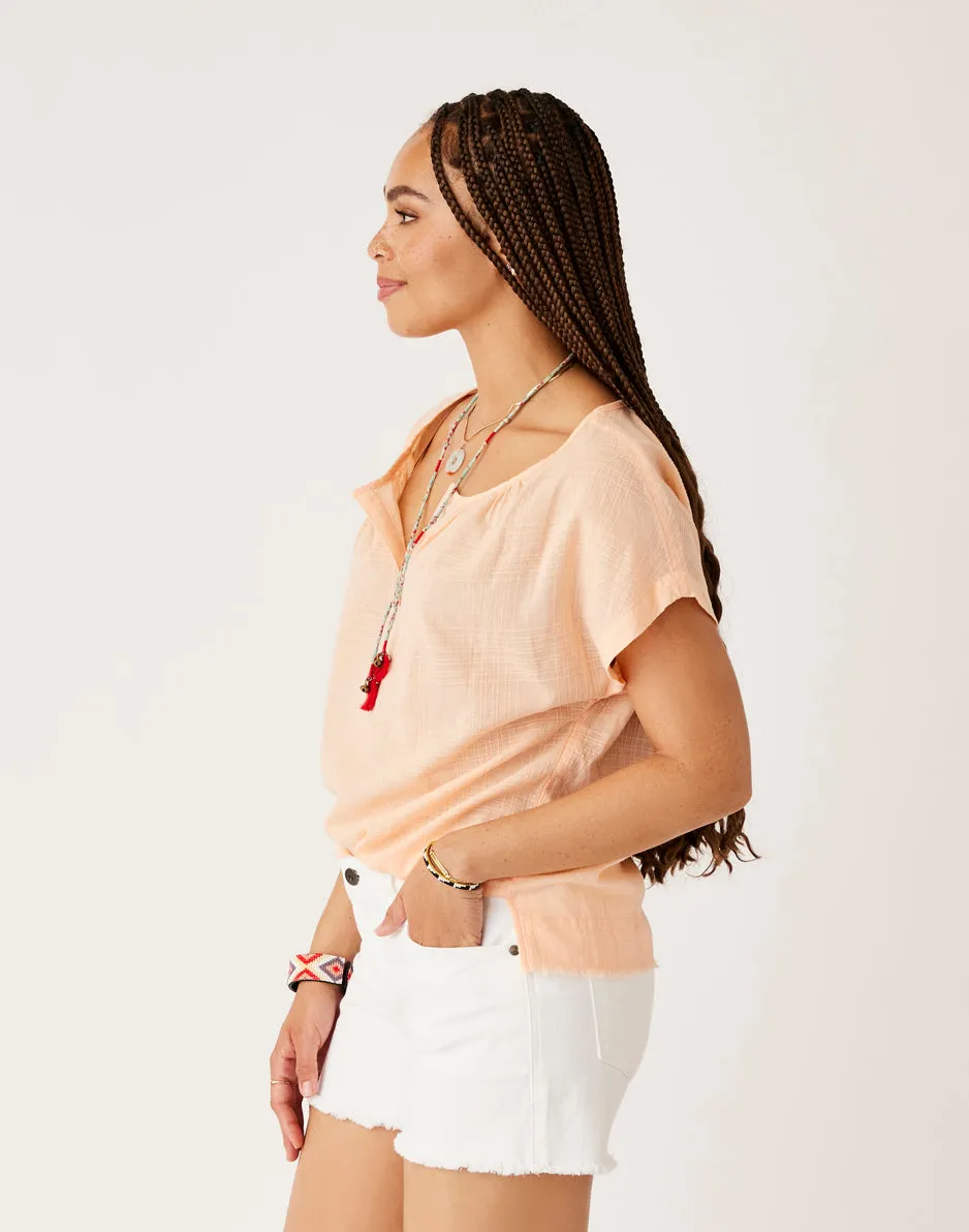 James Textured Top: Peach