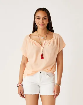 James Textured Top: Peach