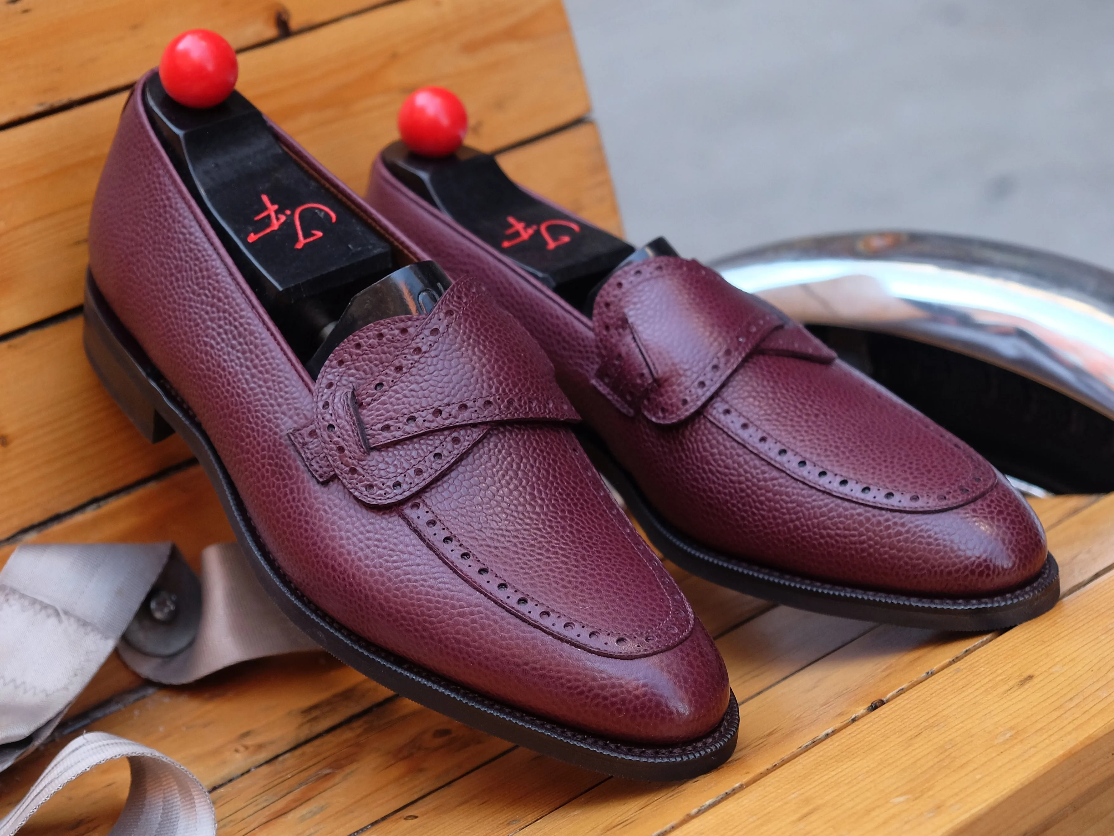 Kennewick - MTO - Burgundy Scotch Grain - TMG Last - City Rubber Sole